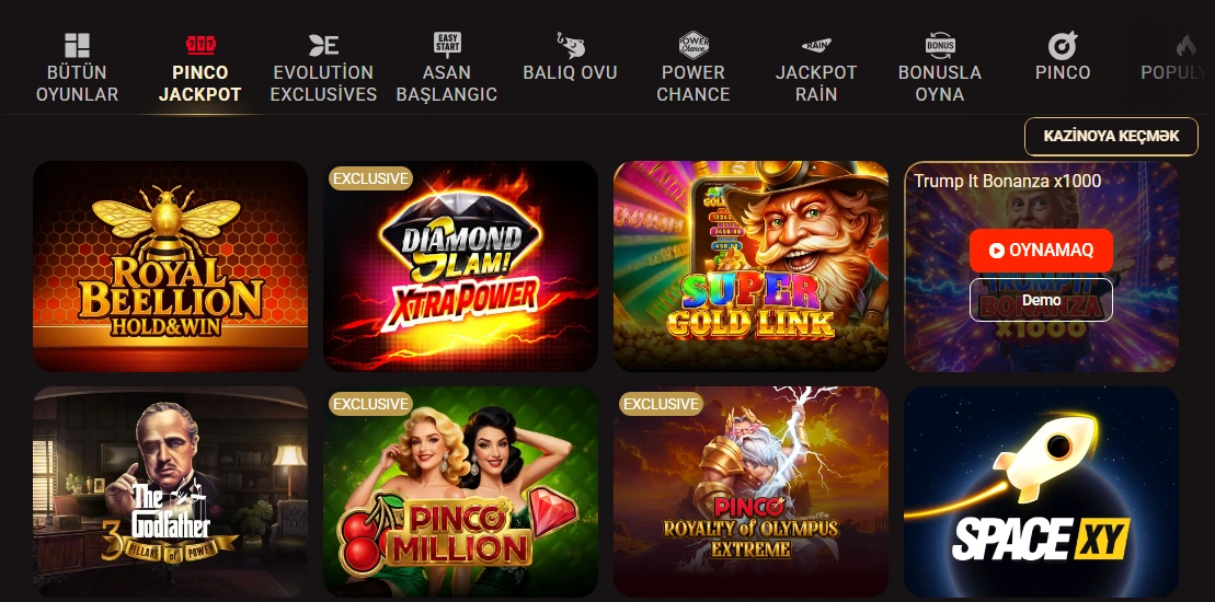 Pinco Casino Azərbaycan onlayn kazino təhlükəsizlik və oyun imkanları