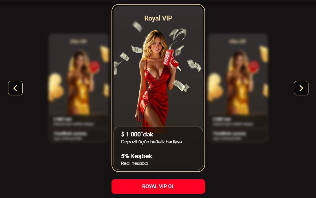 Pinco VIP proqramı Azərbaycan cashback loyallıq səviyyələri və üstünlüklər